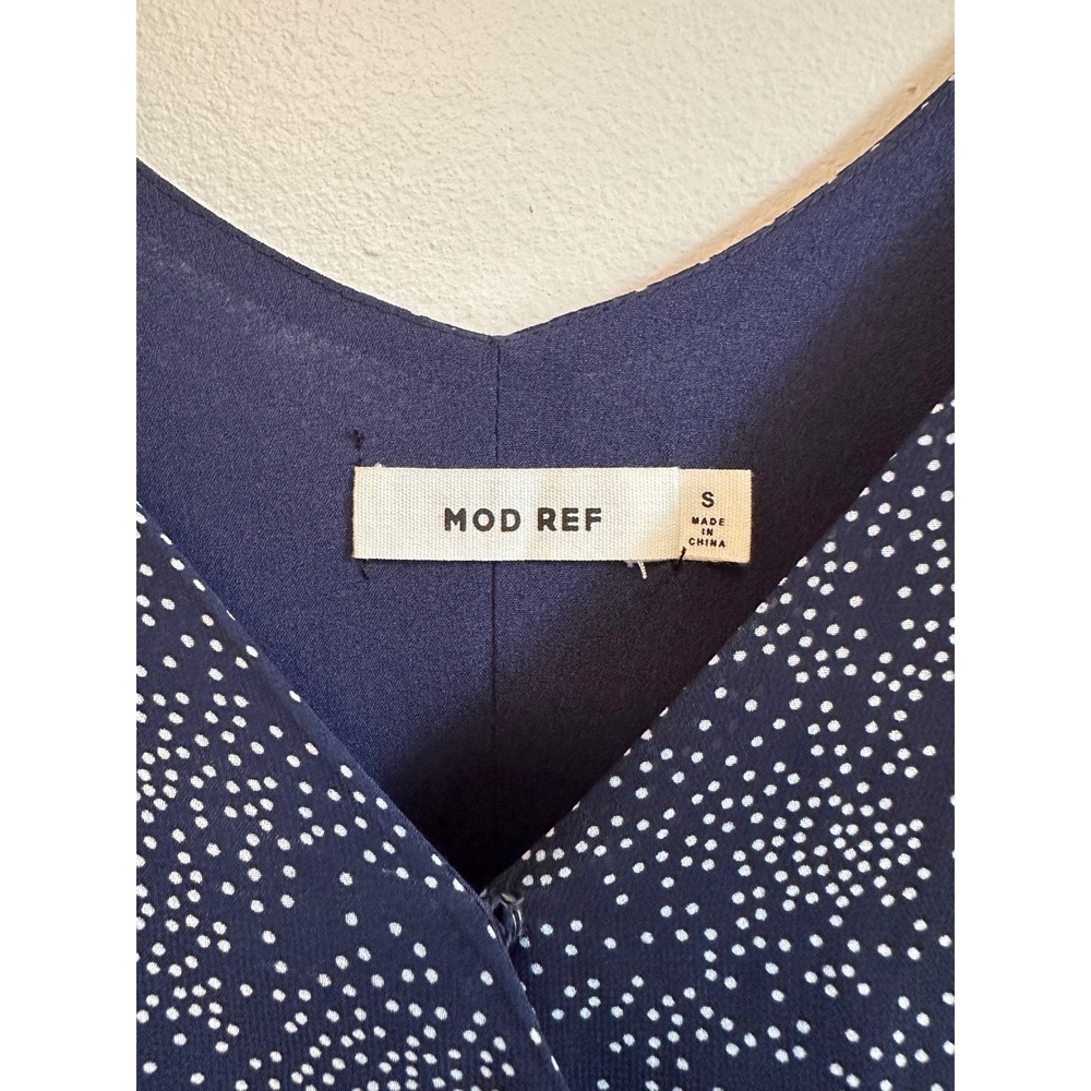 MOD REF Polka Dot Sleeveless Wrap V-Neck Midi Dress V-Neck | Size Small - Picture 3 of 9